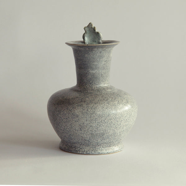 Crackle Pot with Leaf, 2012